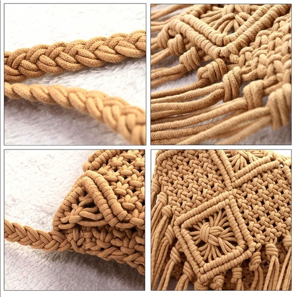 CROCHET FRINGED SHOULDER CROSSBODY BAG - Picture 4 of 7